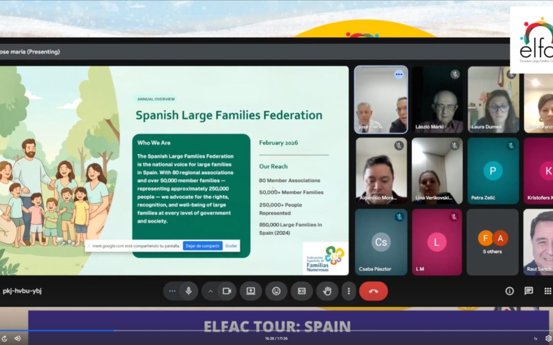 Participamos en ‘ELFAC Tour’ para compartir nuestro trabajo, experiencias y proyectos con las asociaciones de familias numerosas del resto de Europa